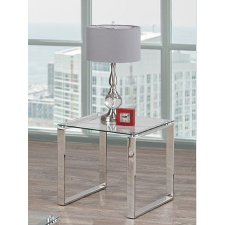 Ivy Bronx Olmo Glass Sled End Table Wayfair Canada